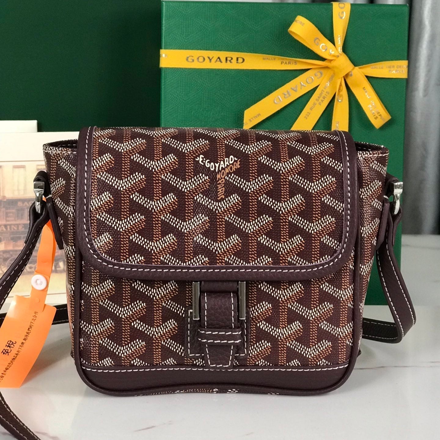 GOYARD GRAND BLEU 16 IN WINE RED GOYARDINE CANVAS AND LAMBSKIN