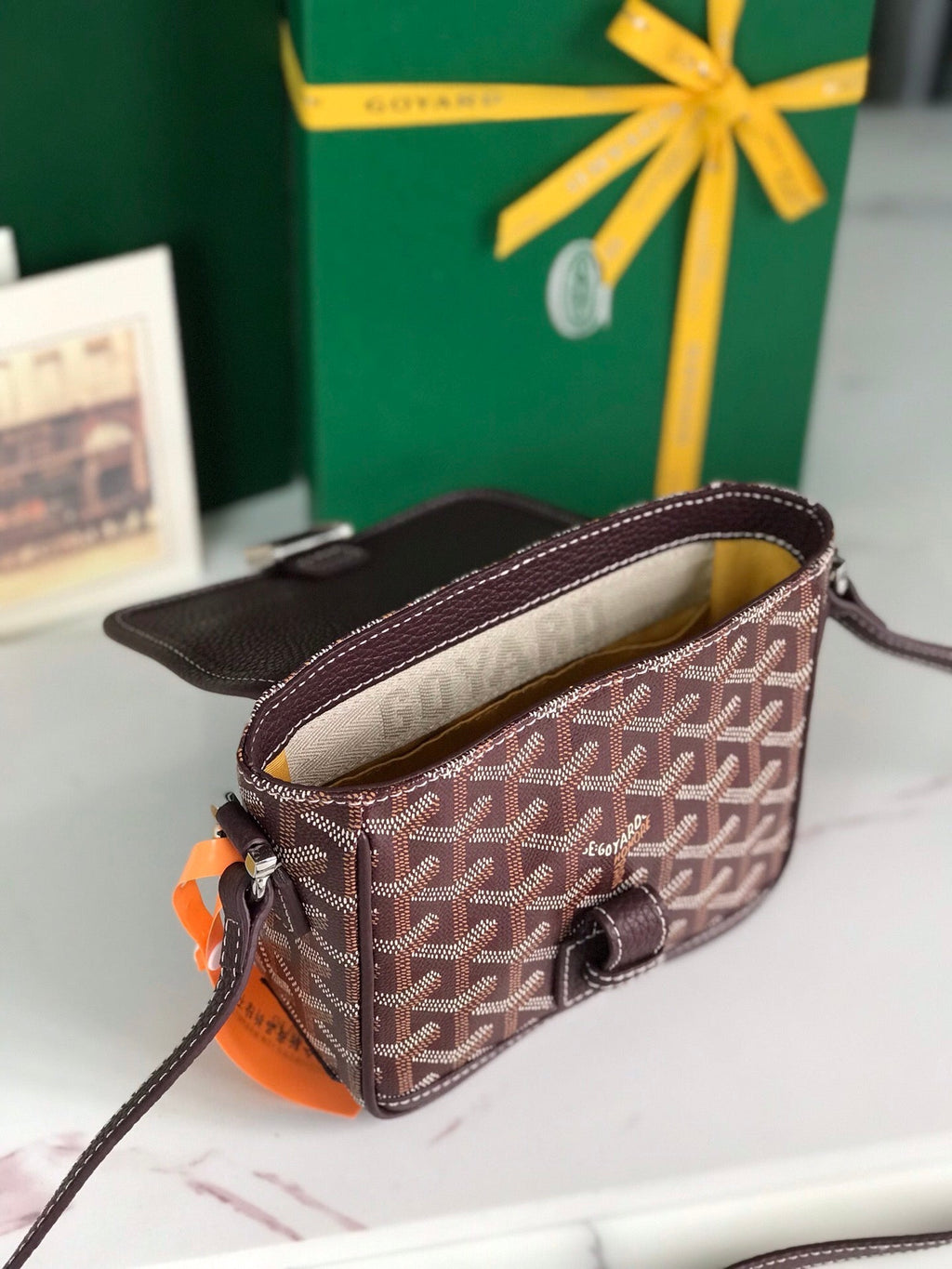GOYARD GRAND BLEU 16 IN WINE RED GOYARDINE CANVAS AND LAMBSKIN