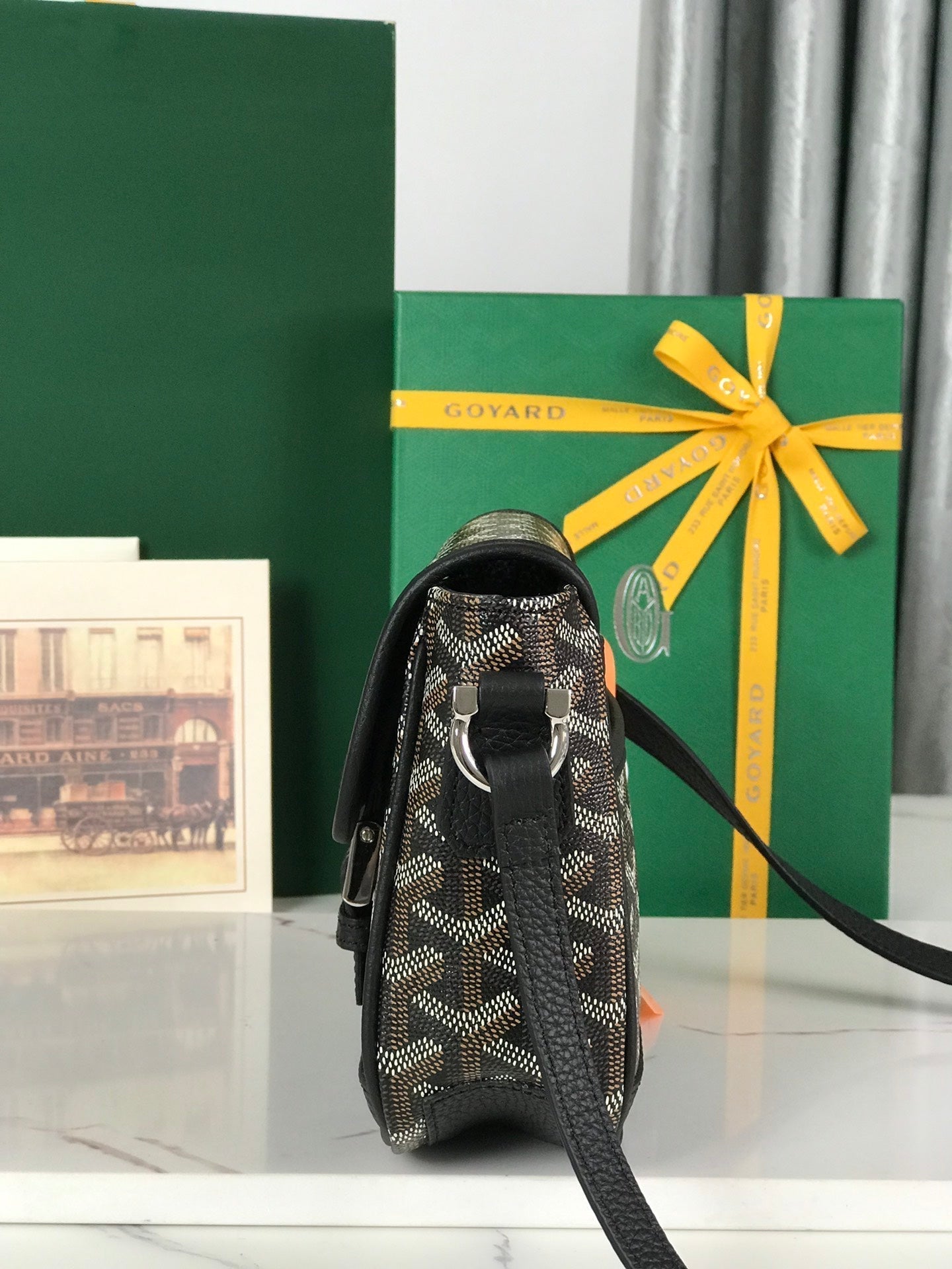 GOYARD GRAND BLEU 16 IN BLACK GOYARDINE CANVAS AND LAMBSKIN