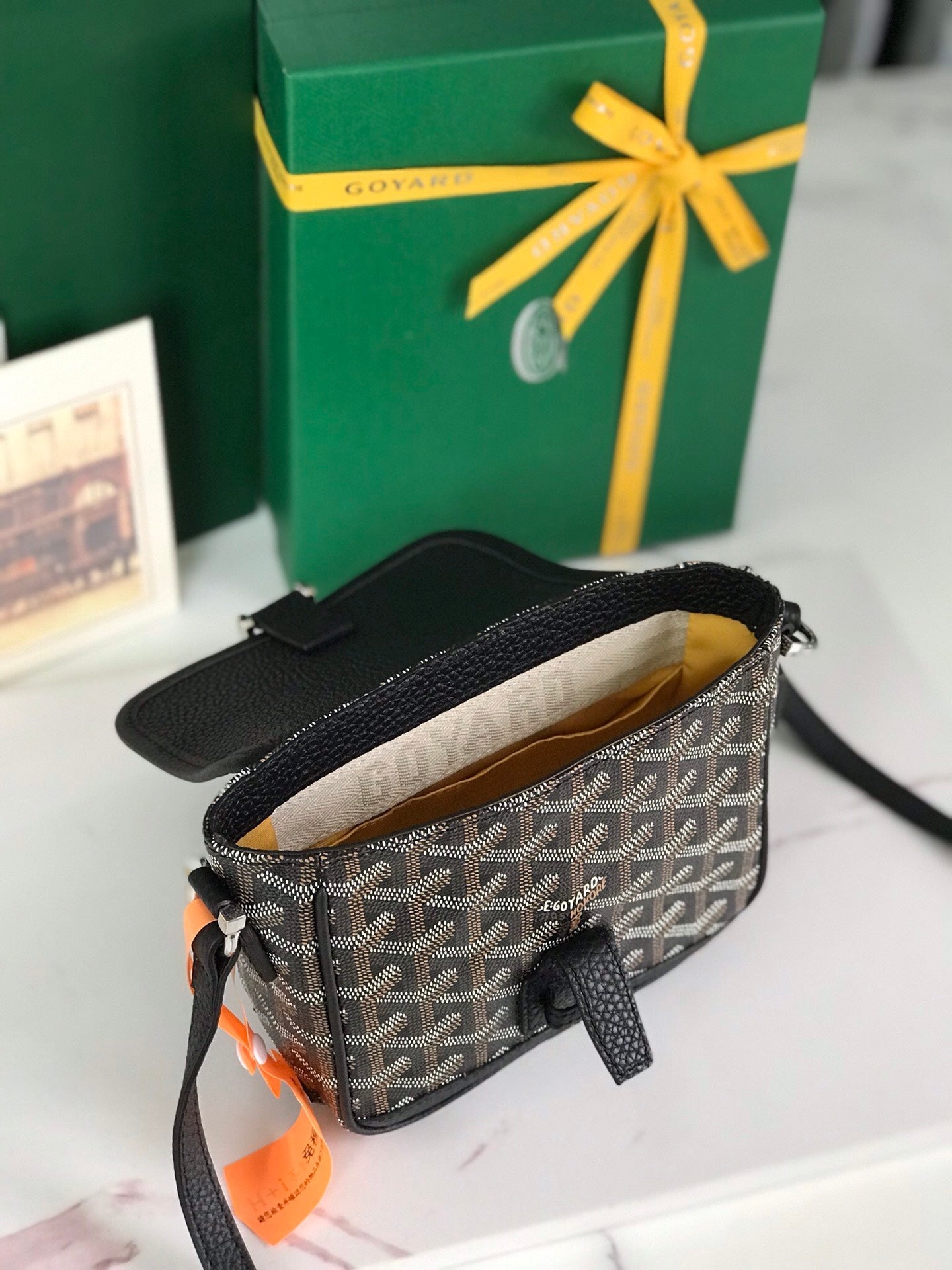 GOYARD GRAND BLEU 16 IN BLACK GOYARDINE CANVAS AND LAMBSKIN