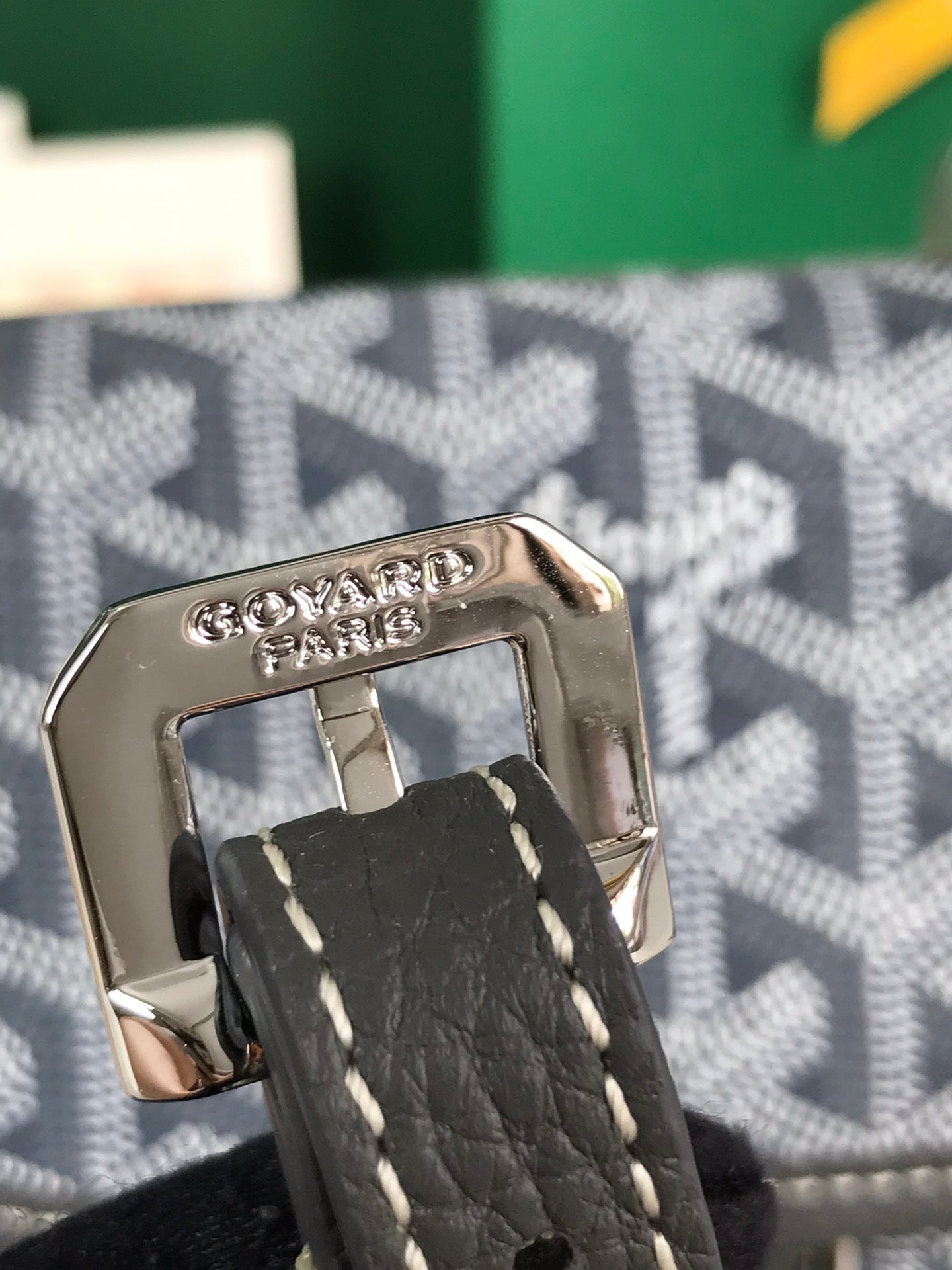 GOYARD GRAND BLEU 16 IN GRAY GOYARDINE CANVAS AND LAMBSKIN