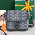 GOYARD GRAND BLEU 16 IN GRAY GOYARDINE CANVAS AND LAMBSKIN