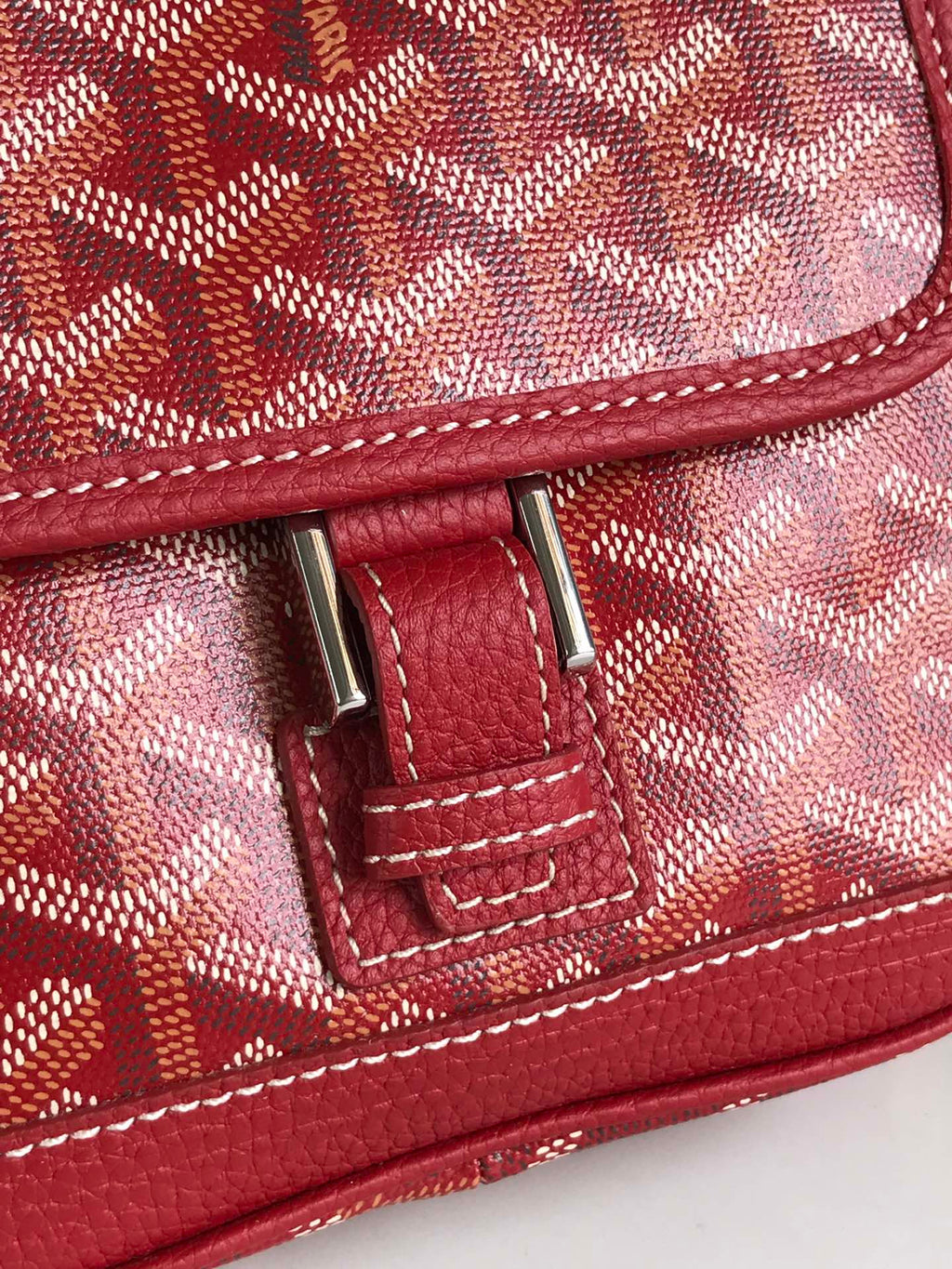 GOYARD GRAND BLEU 16 IN CLASSIC RED GOYARDINE CANVAS AND LAMBSKIN