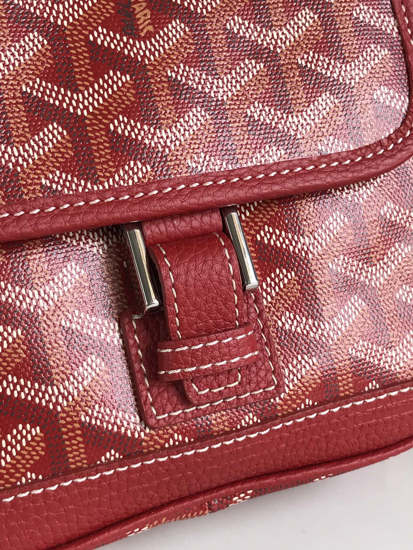 GOYARD GRAND BLEU 16 IN CLASSIC RED GOYARDINE CANVAS AND LAMBSKIN