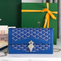 GOYARD DUCHESSE MARIE-CAROLINE BAG 25 IN SAPPHIRE BLUE GOYARDINE CANVAS AND SMOOTH CALFSKIN