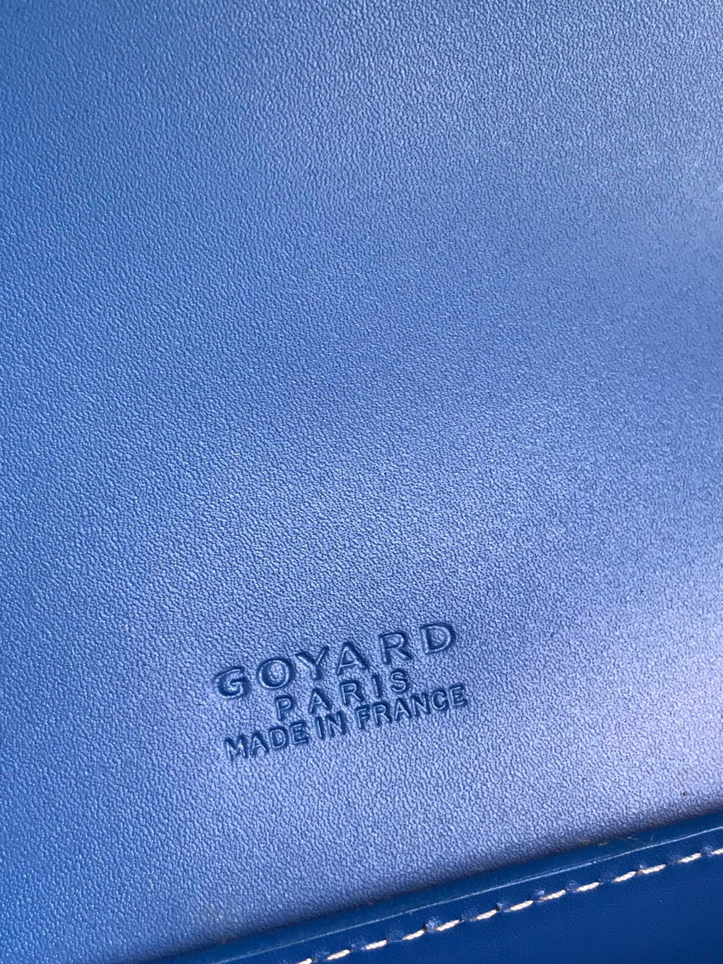 GOYARD DUCHESSE MARIE-CAROLINE BAG 25 IN SAPPHIRE BLUE GOYARDINE CANVAS AND SMOOTH CALFSKIN