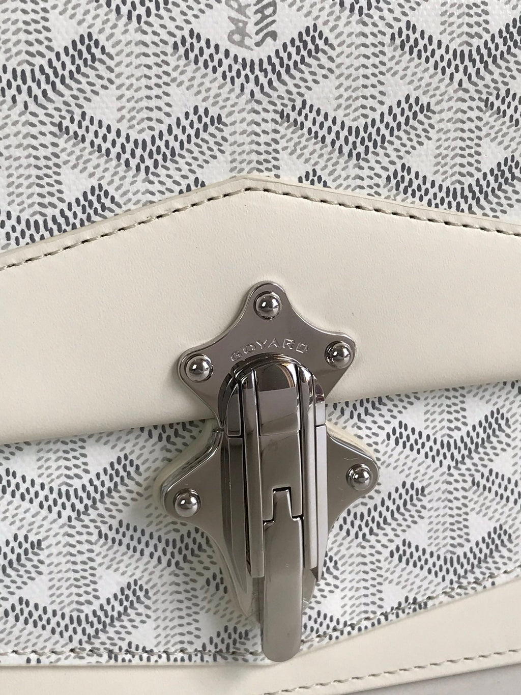 GOYARD DUCHESSE MARIE-CAROLINE BAG 25 IN WHITE GOYARDINE CANVAS AND SMOOTH CALFSKIN