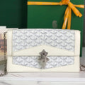 GOYARD DUCHESSE MARIE-CAROLINE BAG 25 IN WHITE GOYARDINE CANVAS AND SMOOTH CALFSKIN