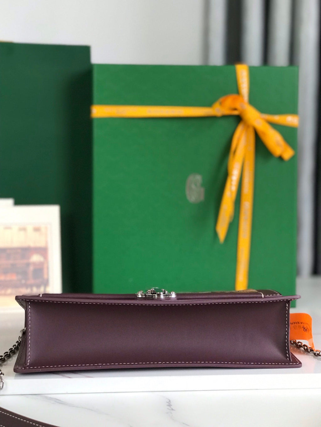 GOYARD DUCHESSE MARIE-CAROLINE BAG 25 IN WINE RED GOYARDINE CANVAS AND SMOOTH CALFSKIN