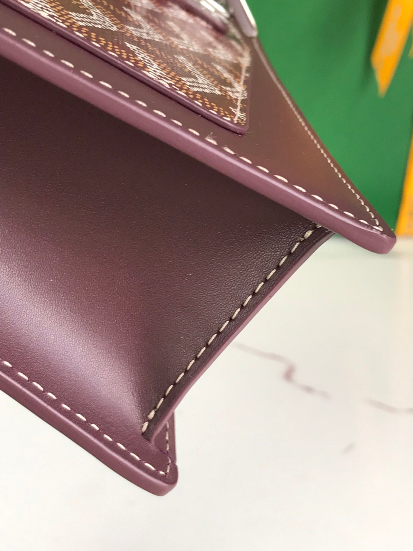 GOYARD DUCHESSE MARIE-CAROLINE BAG 25 IN WINE RED GOYARDINE CANVAS AND SMOOTH CALFSKIN