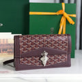 GOYARD DUCHESSE MARIE-CAROLINE BAG 25 IN WINE RED GOYARDINE CANVAS AND SMOOTH CALFSKIN