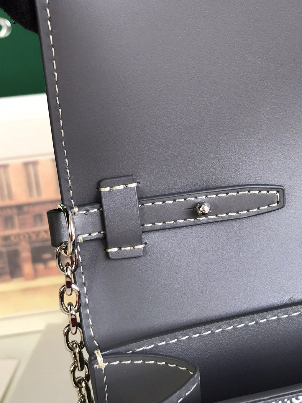 GOYARD DUCHESSE MARIE-CAROLINE BAG 25 IN GRAY GOYARDINE CANVAS AND SMOOTH CALFSKIN