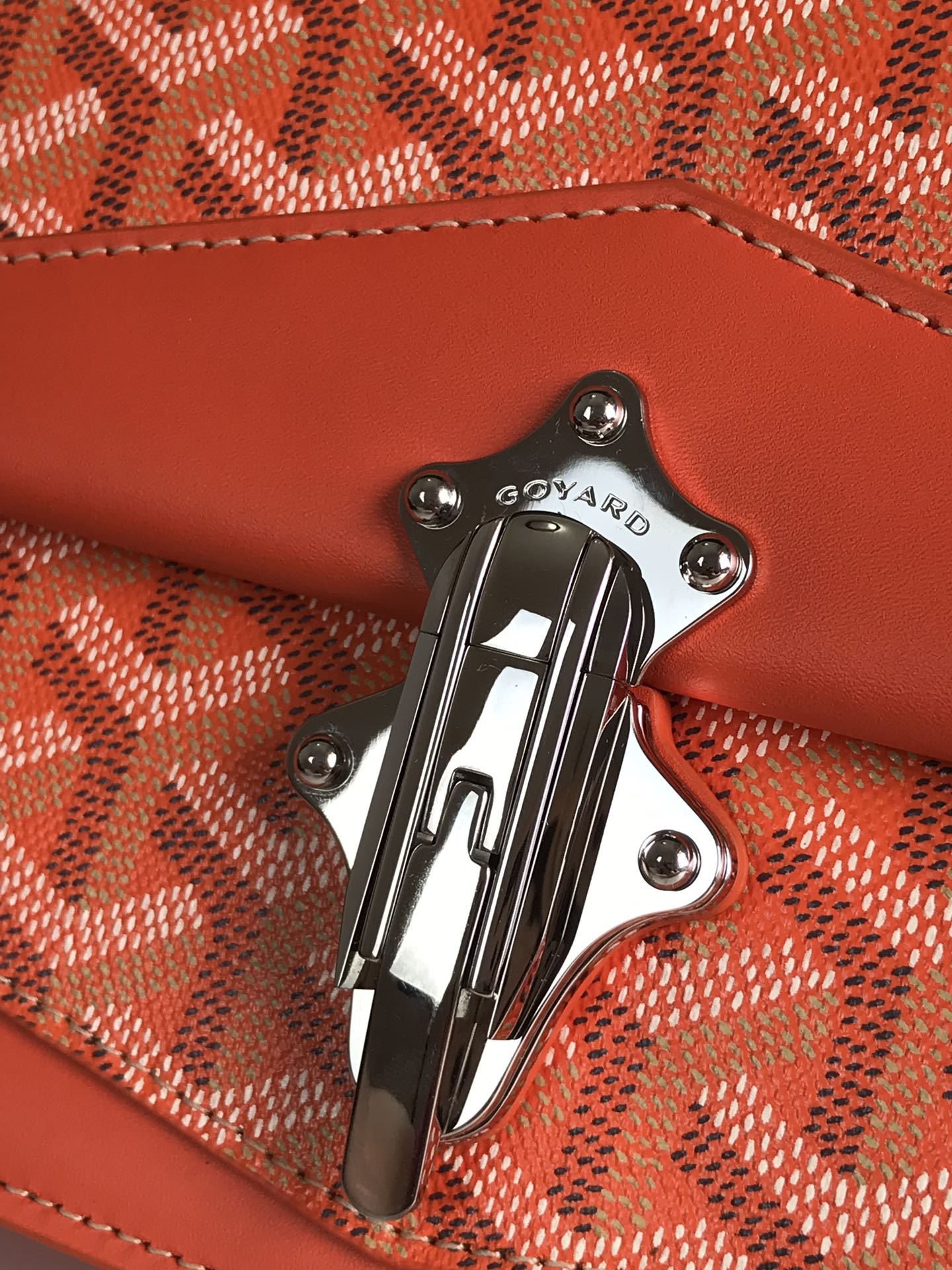 GOYARD DUCHESSE MARIE-CAROLINE BAG 25 IN ORANGE GOYARDINE CANVAS AND SMOOTH CALFSKIN