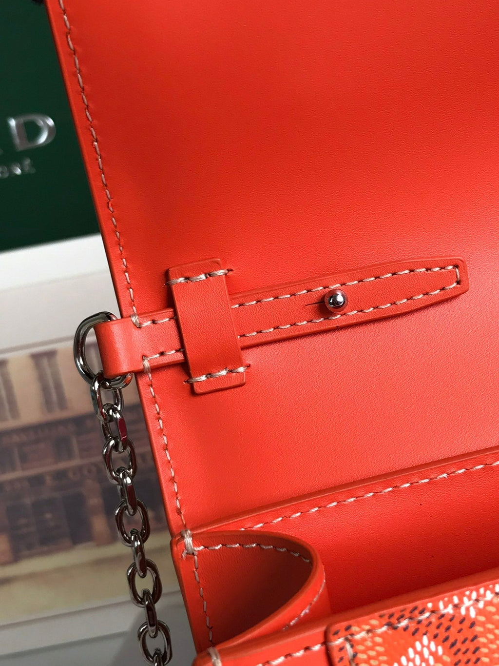 GOYARD DUCHESSE MARIE-CAROLINE BAG 25 IN ORANGE GOYARDINE CANVAS AND SMOOTH CALFSKIN