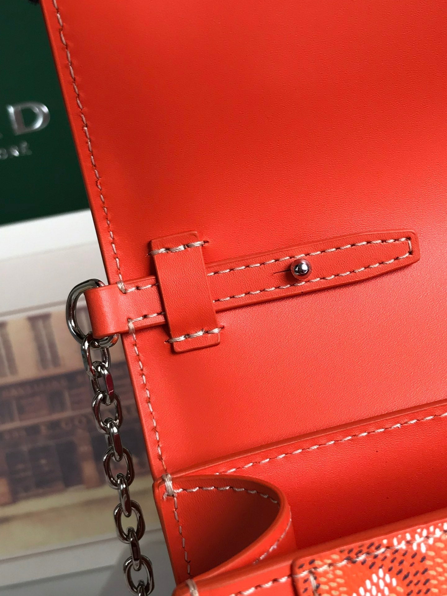 GOYARD DUCHESSE MARIE-CAROLINE BAG 25 IN ORANGE GOYARDINE CANVAS AND SMOOTH CALFSKIN