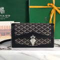 GOYARD DUCHESSE MARIE-CAROLINE BAG 25 IN BLACK GOYARDINE CANVAS AND SMOOTH CALFSKIN