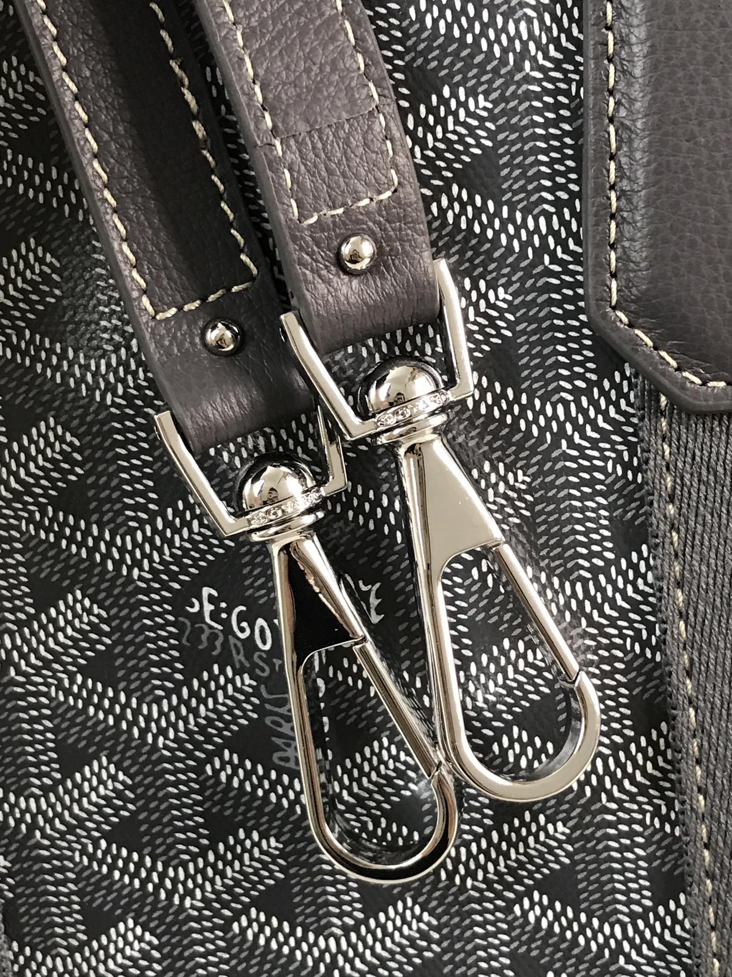 GOYARD SMALL BELHARRA 24 IN GRAY GOYARDINE CANVAS AND LAMBSKIN