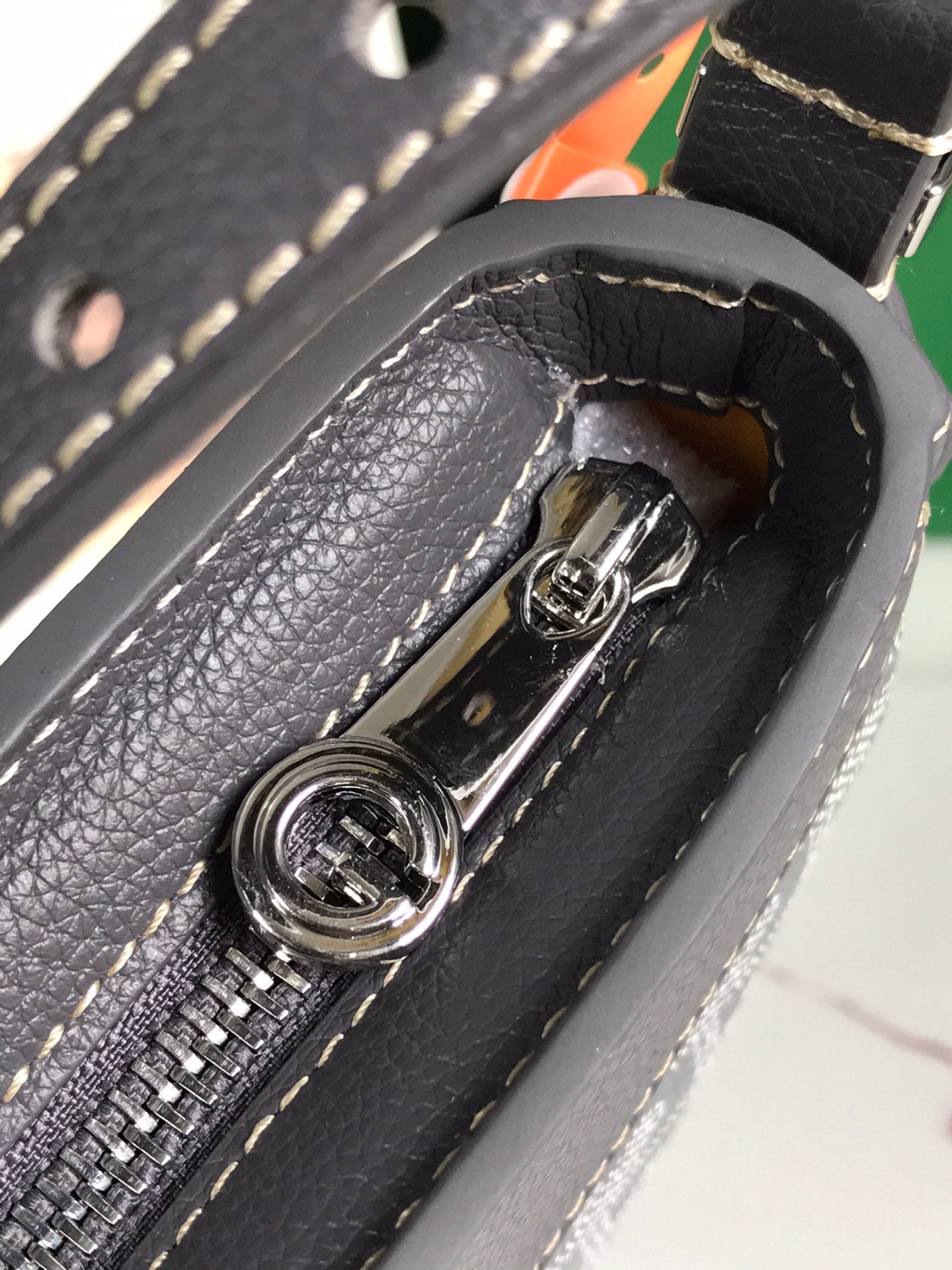 GOYARD HIRONDELLE BAG 25 IN GRAY LAMBSKIN AND GOYARDINE CANVAS
