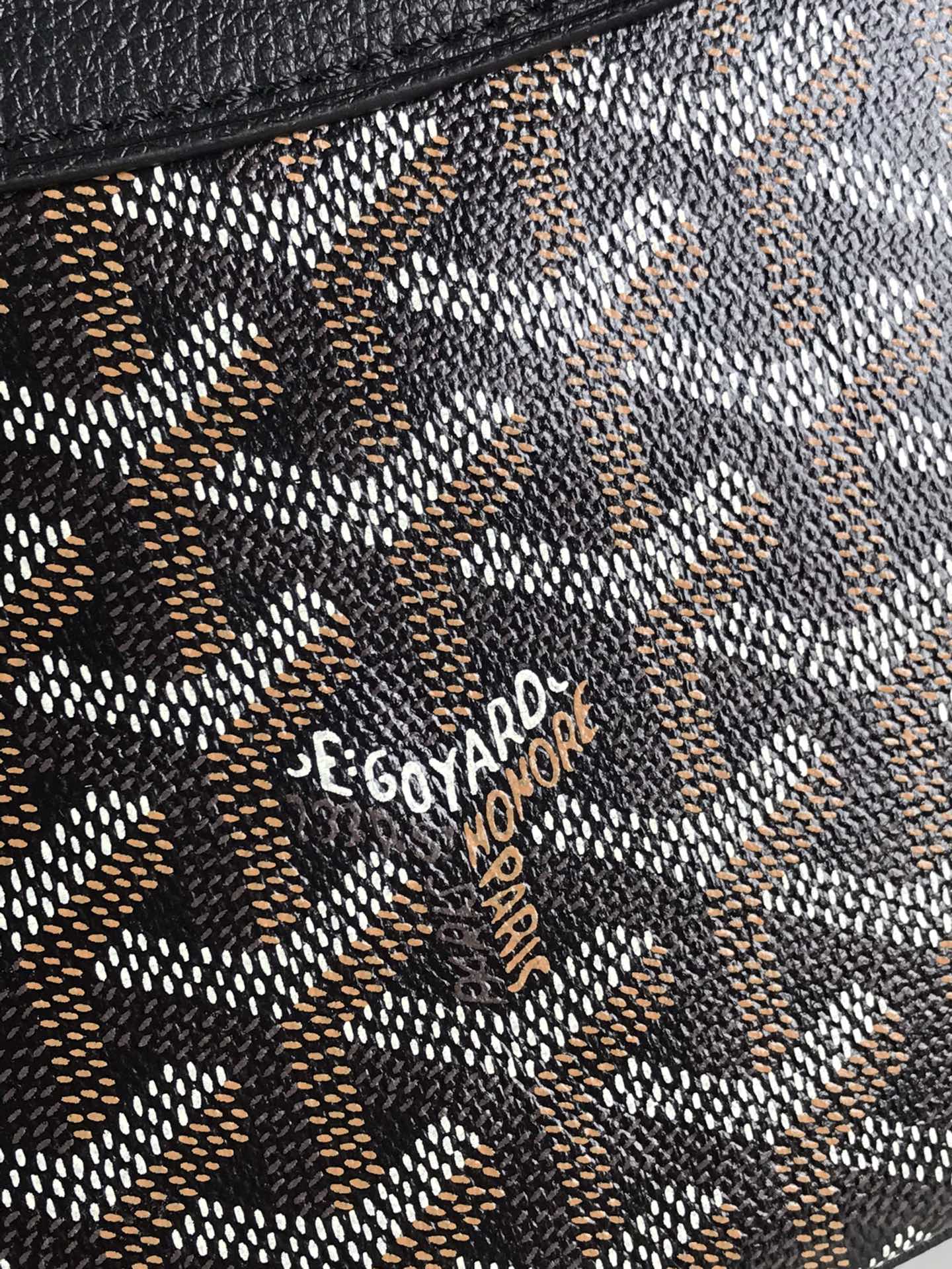 GOYARD HIRONDELLE BAG 25 IN BLACK LAMBSKIN AND GOYARDINE CANVAS