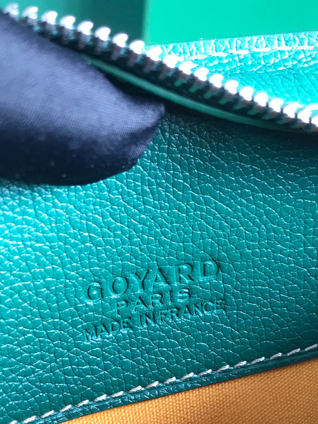 GOYARD HIRONDELLE BAG 25 IN GREEN LAMBSKIN AND GOYARDINE CANVAS