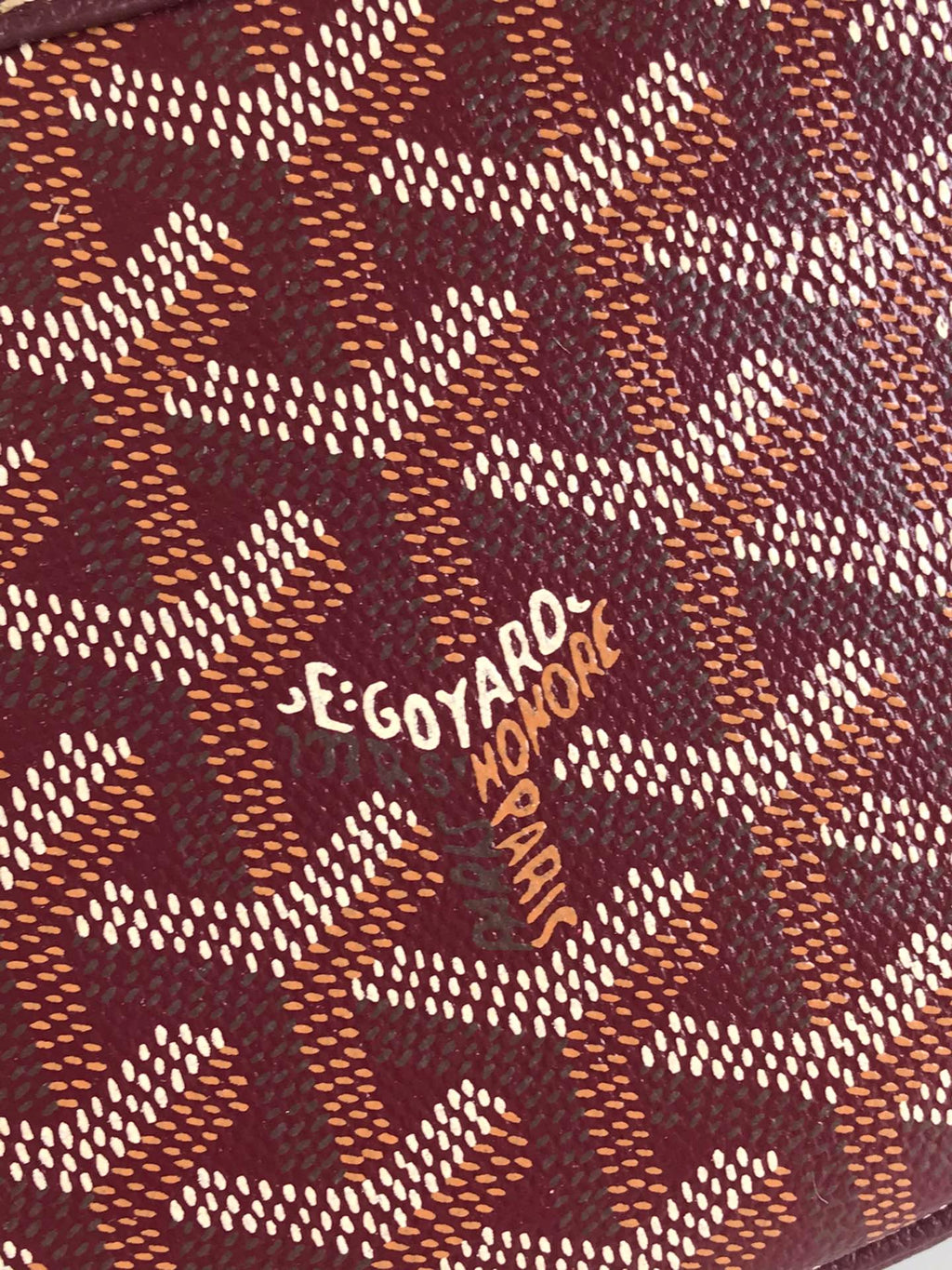 GOYARD HIRONDELLE BAG 25 IN WINE RED LAMBSKIN AND GOYARDINE CANVAS