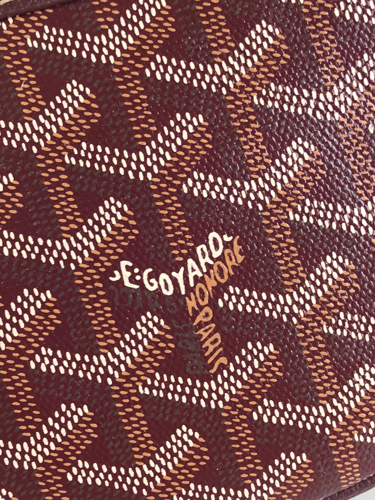 GOYARD HIRONDELLE BAG 25 IN WINE RED LAMBSKIN AND GOYARDINE CANVAS