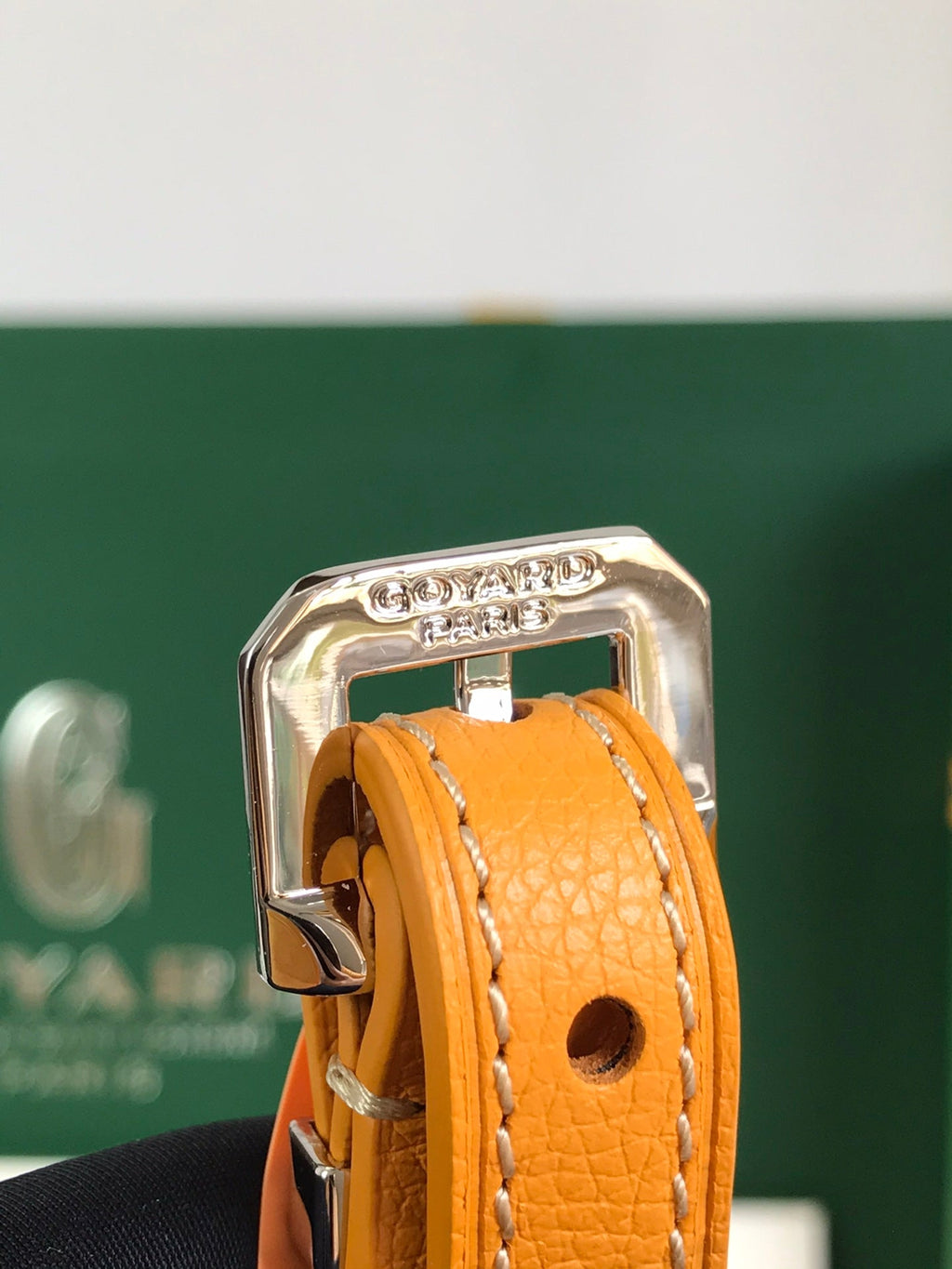 GOYARD HIRONDELLE BAG 25 IN YELLOW LAMBSKIN AND GOYARDINE CANVAS