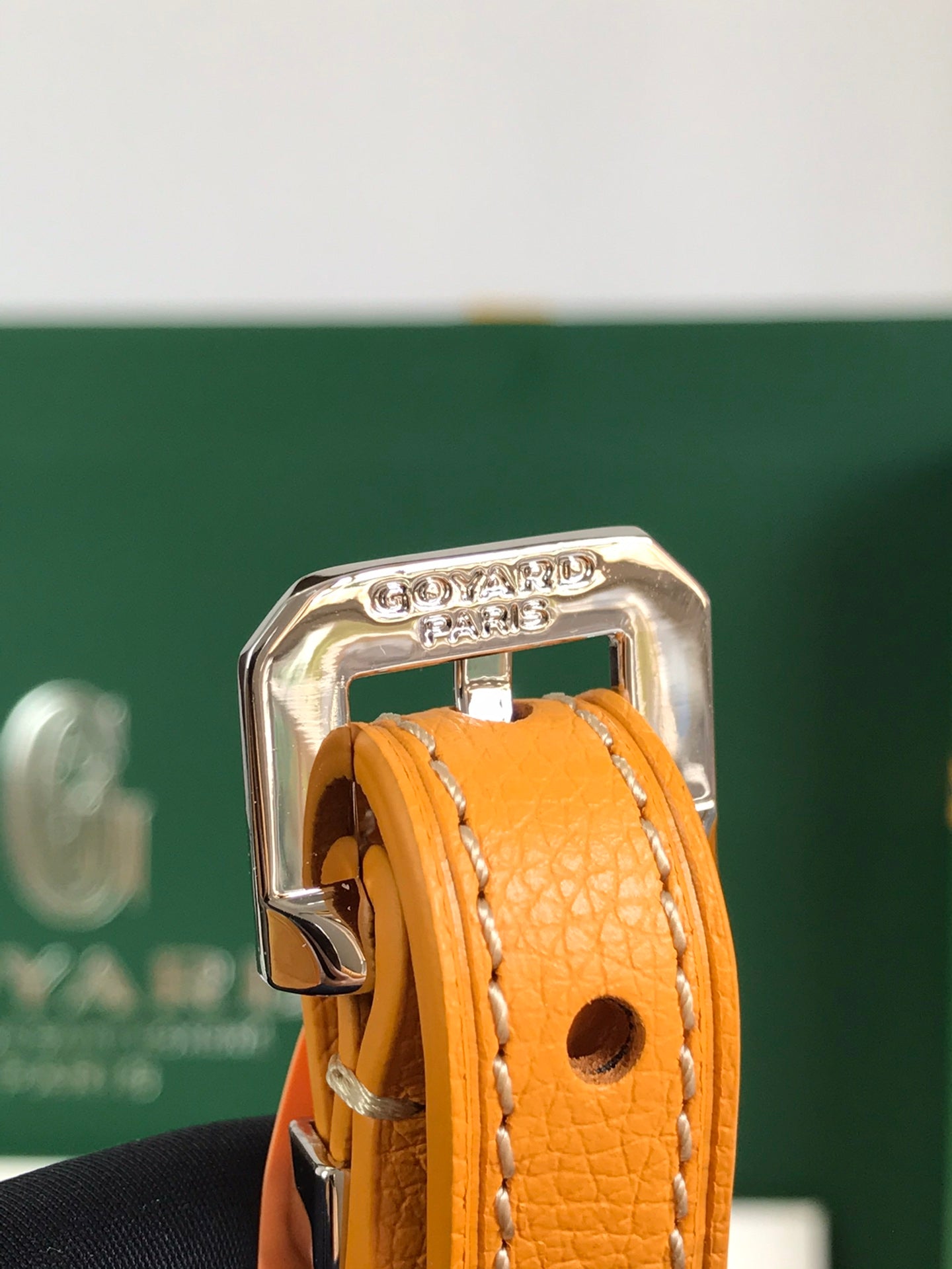 GOYARD HIRONDELLE BAG 25 IN YELLOW LAMBSKIN AND GOYARDINE CANVAS