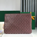 GOYARD SÉNAT MGM POUCH 40 IN BURGUNDY RED GOYARDINE CANVAS