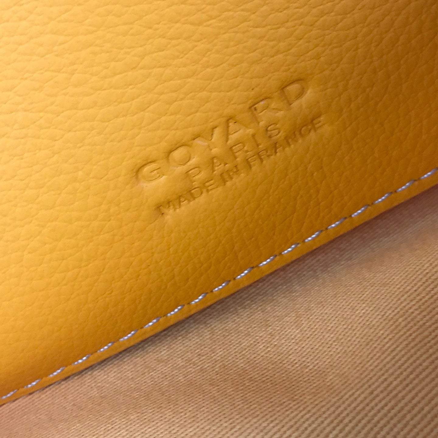 GOYARD SÉNAT MGM POUCH 40 IN YELLOW GOYARDINE CANVAS