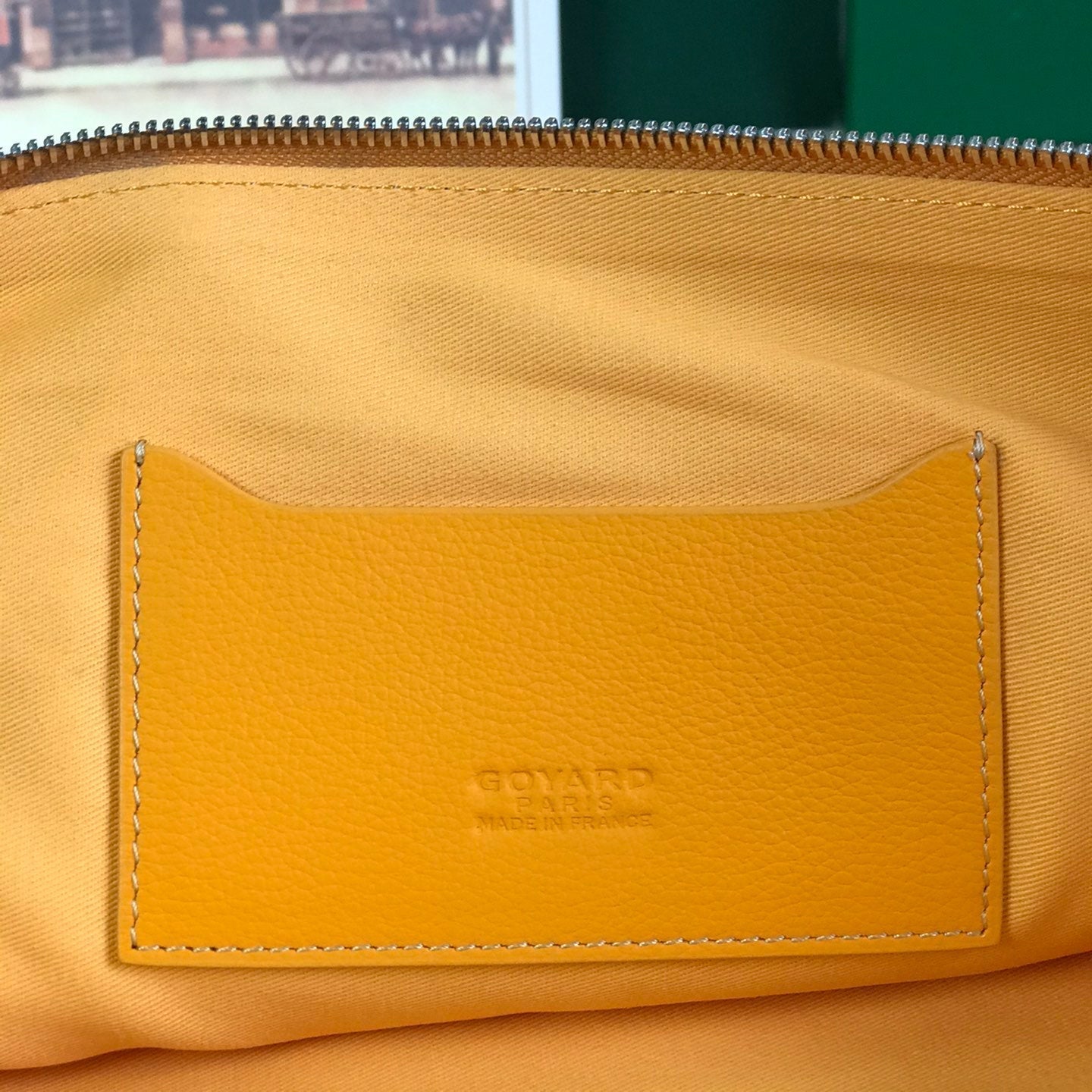 GOYARD SÉNAT MGM POUCH 40 IN YELLOW GOYARDINE CANVAS