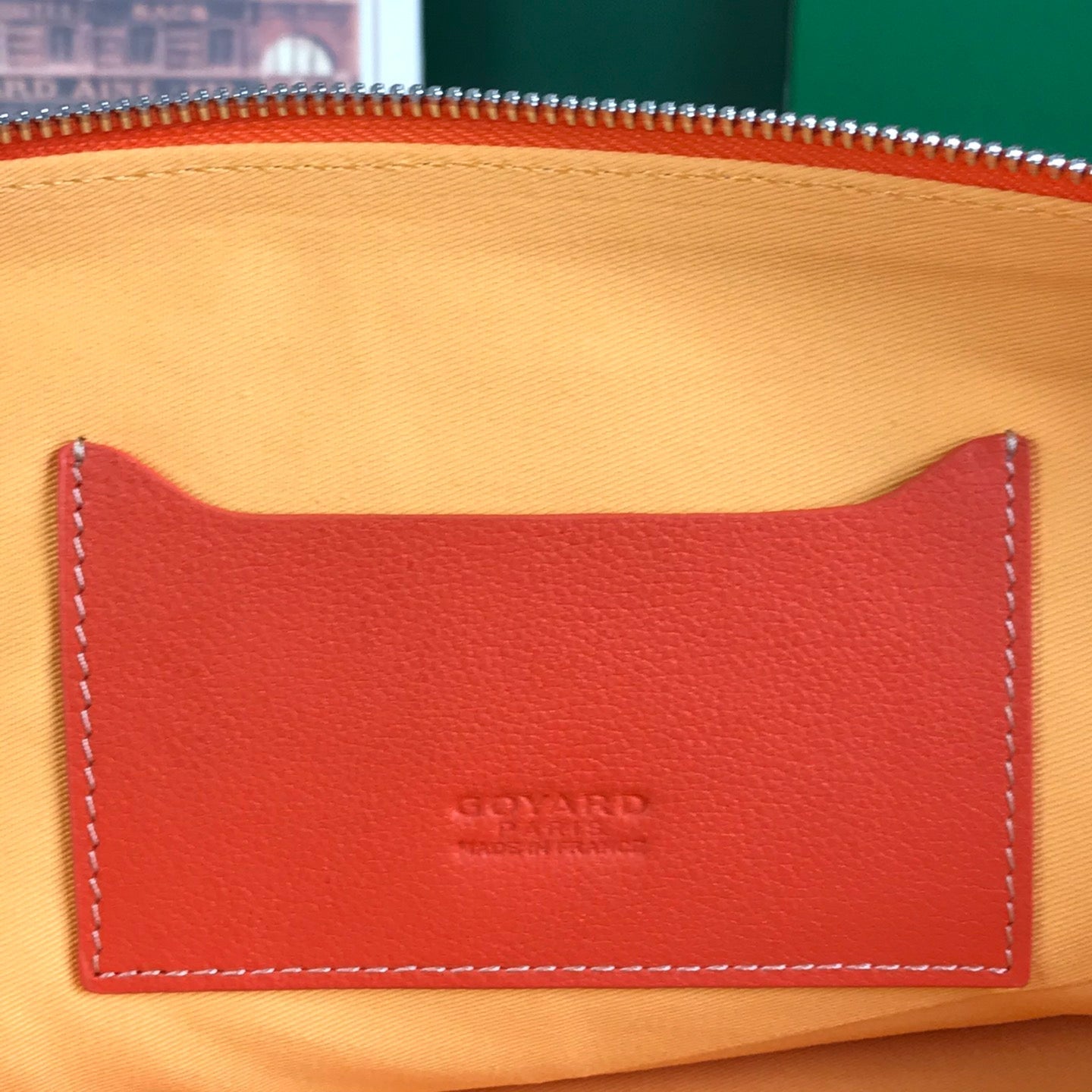 GOYARD SÉNAT MGM POUCH 40 IN RED ORANGE GOYARDINE CANVAS