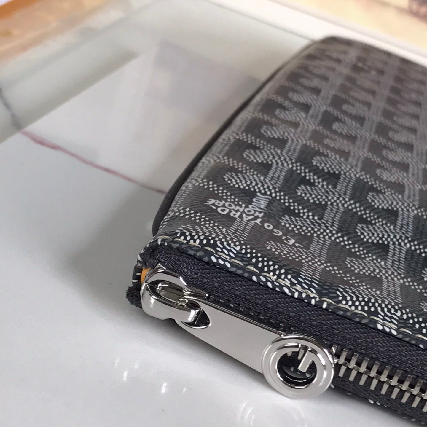 GOYARD SÉNAT MGM POUCH 40 IN GREY GOYARDINE CANVAS