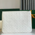 GOYARD SÉNAT MGM POUCH 40 IN WHITE GOYARDINE CANVAS
