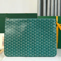 GOYARD SÉNAT MGM POUCH 40 IN GREEN GOYARDINE CANVAS