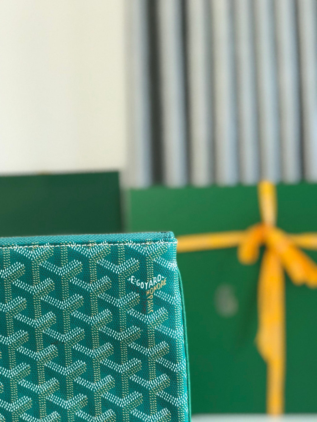 GOYARD SÉNAT MGM POUCH 40 IN GREEN GOYARDINE CANVAS