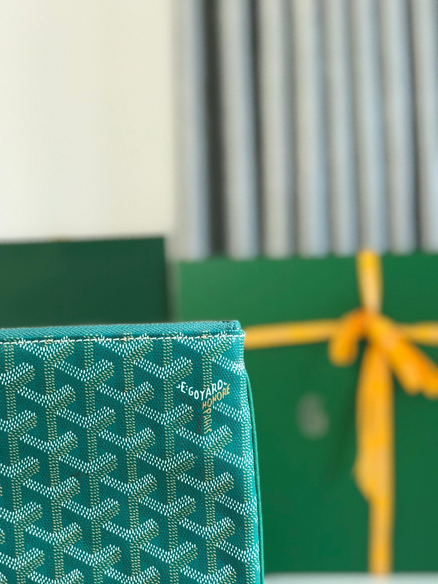 GOYARD SÉNAT MGM POUCH 40 IN GREEN GOYARDINE CANVAS
