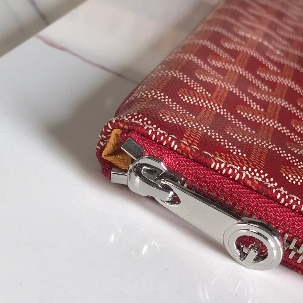 GOYARD SÉNAT MGM POUCH 40 IN MONZA RED GOYARDINE CANVAS