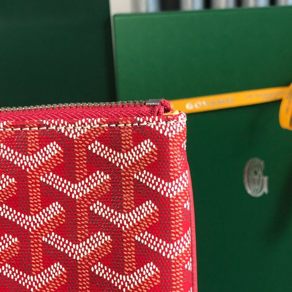 GOYARD SÉNAT MGM POUCH 40 IN MONZA RED GOYARDINE CANVAS