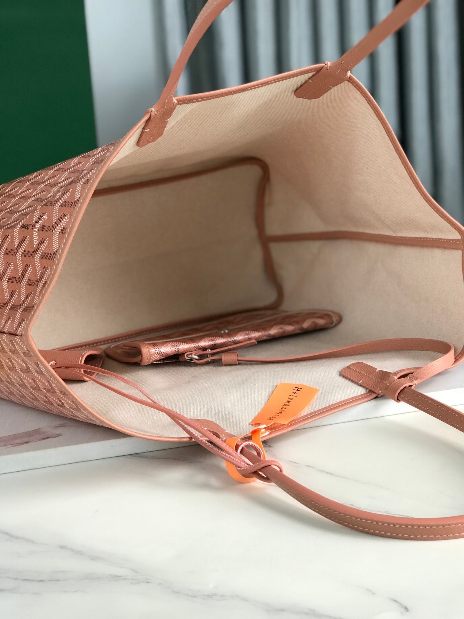 GOYARD SAINT LOUIS PM 34 IN MANHATTAN PINK GOYARDINE CANVAS AND CALFSKIN