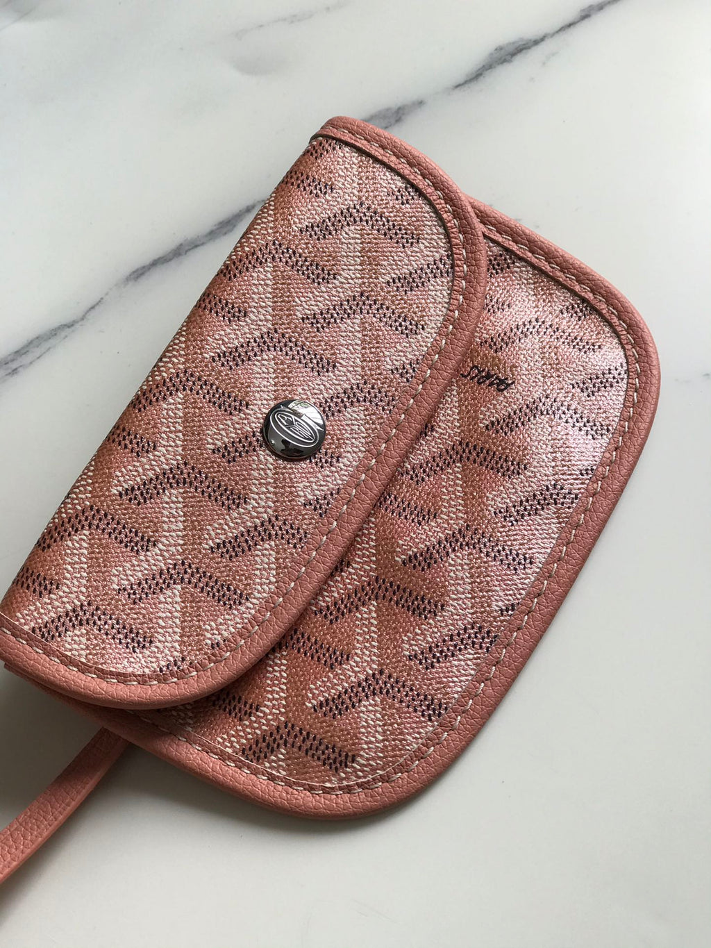 GOYARD ANJOU MINI BAG 20 IN MANHATTAN PINK  CALFSKIN AND GOYARDINE CANVAS