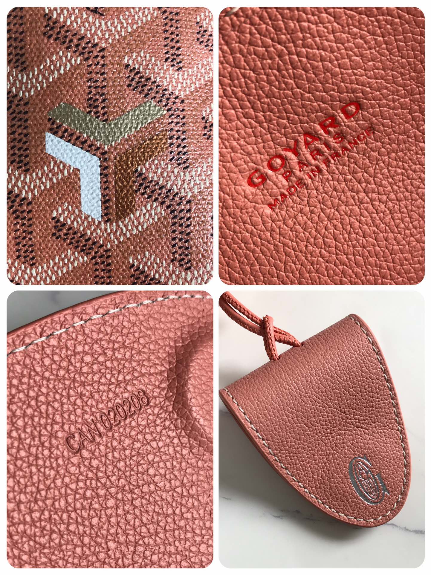 GOYARD ANJOU MINI BAG 20 IN MANHATTAN PINK  CALFSKIN AND GOYARDINE CANVAS