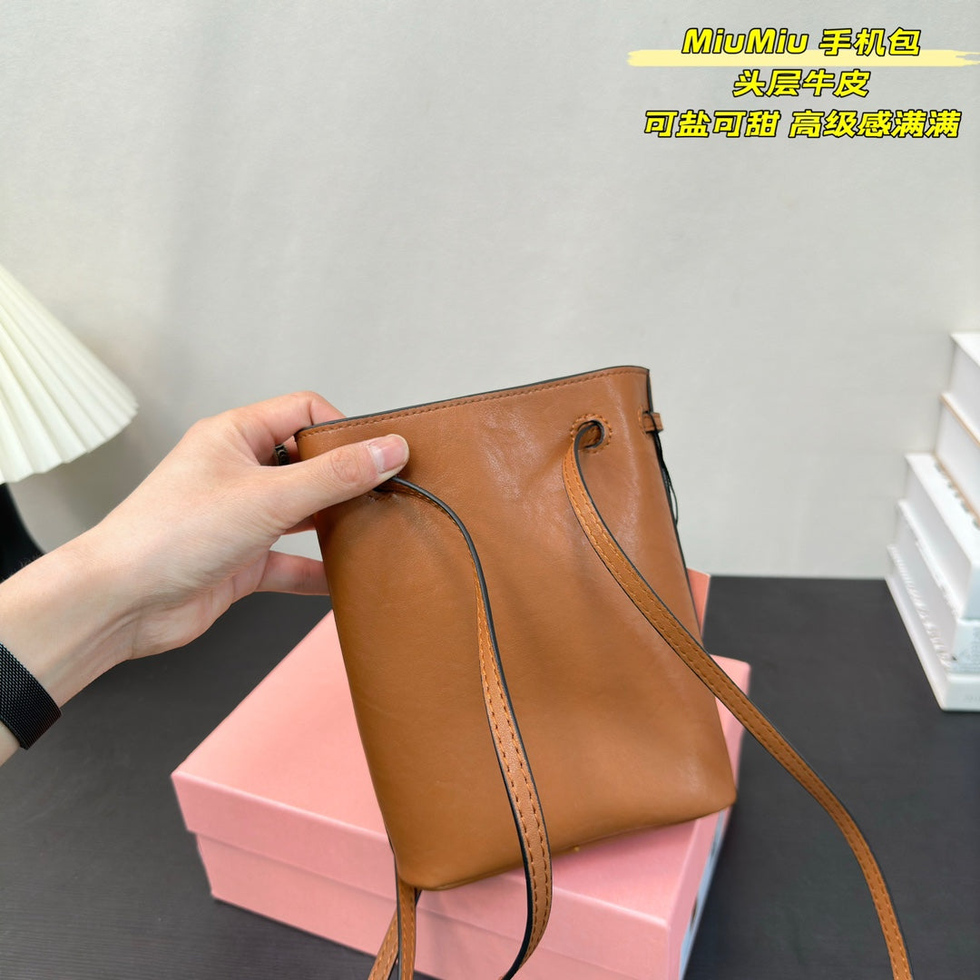 FENDI PHONE BAG 15 IN CINNAMON BROWN CALFSKIN
