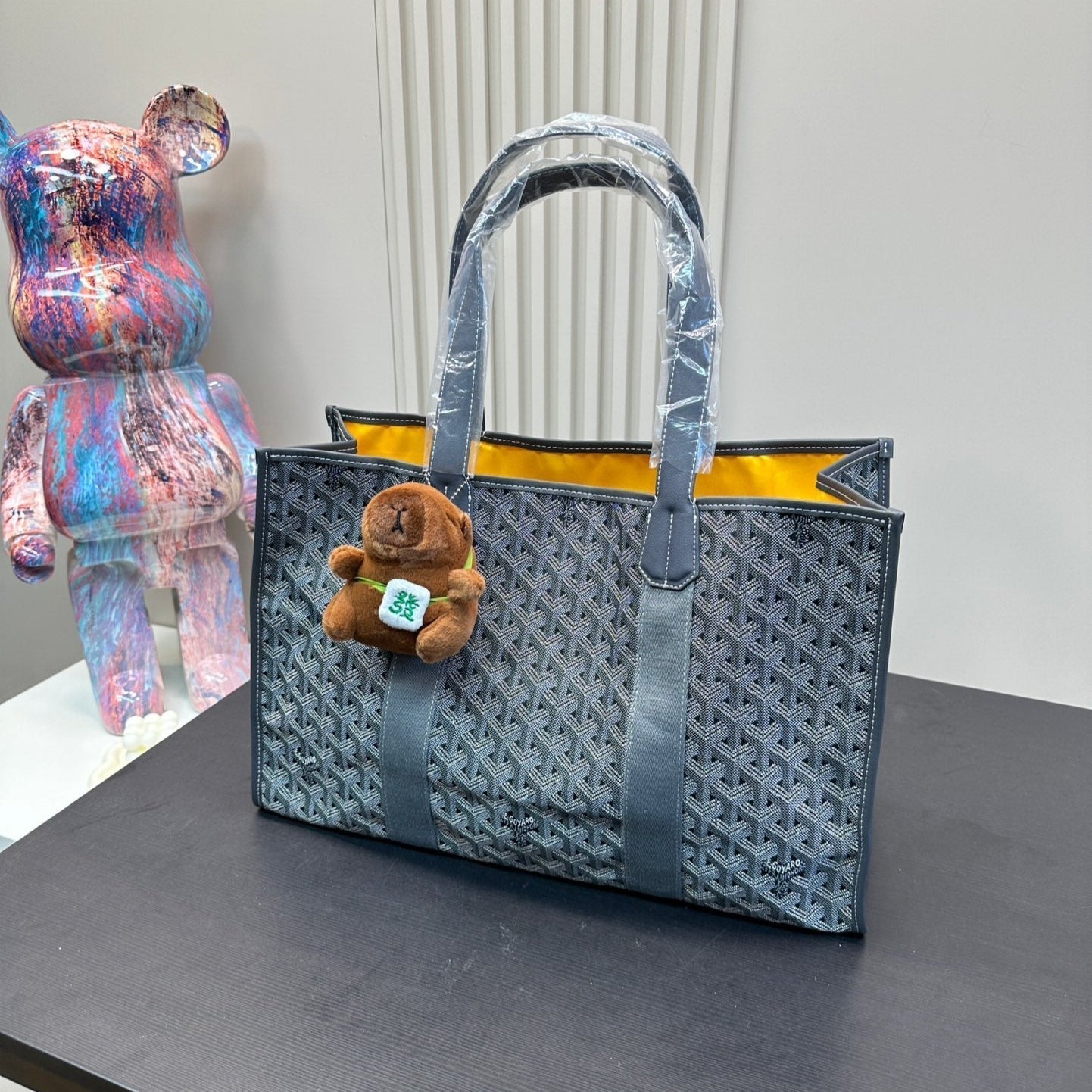 GOYARD VILLETTE TOTE BAG 46 IN GREY GOYARDINE CANVAS