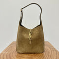 SAINT LAURENT LE 5 À 7  SUPPLE SMALL 22 IN PEANUT BROWN SUEDE
