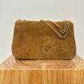 SAINT LAURENT JAMIE 43 LARGE SUEDE CARAMEL BROWN