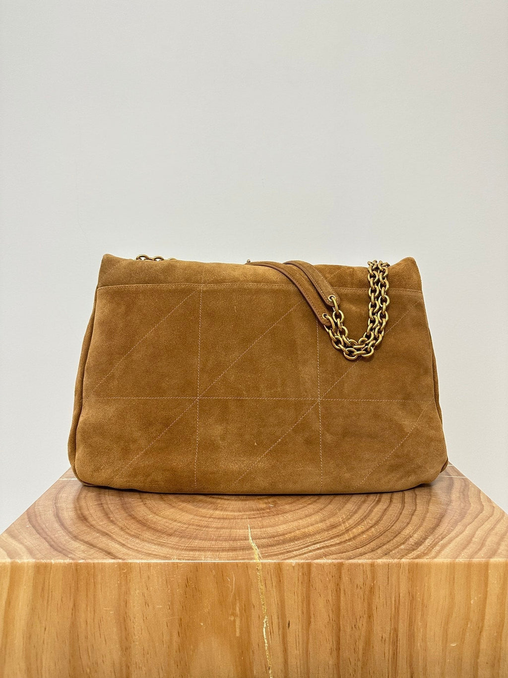 SAINT LAURENT JAMIE 43 LARGE SUEDE CARAMEL BROWN