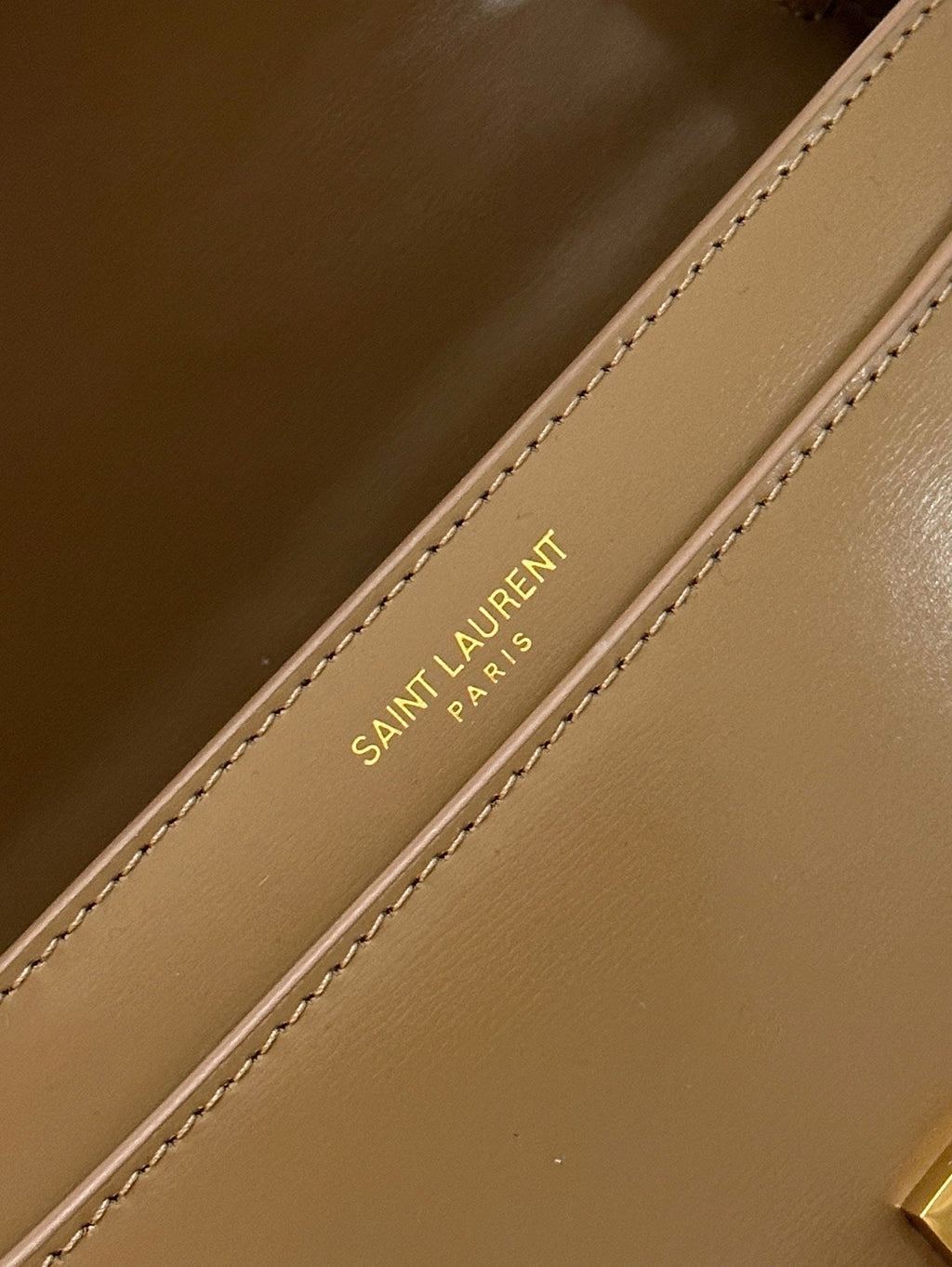 SAINT LAURENT VOLTAIRE 17 CARAMEL BROWN CALFSKIN BAG