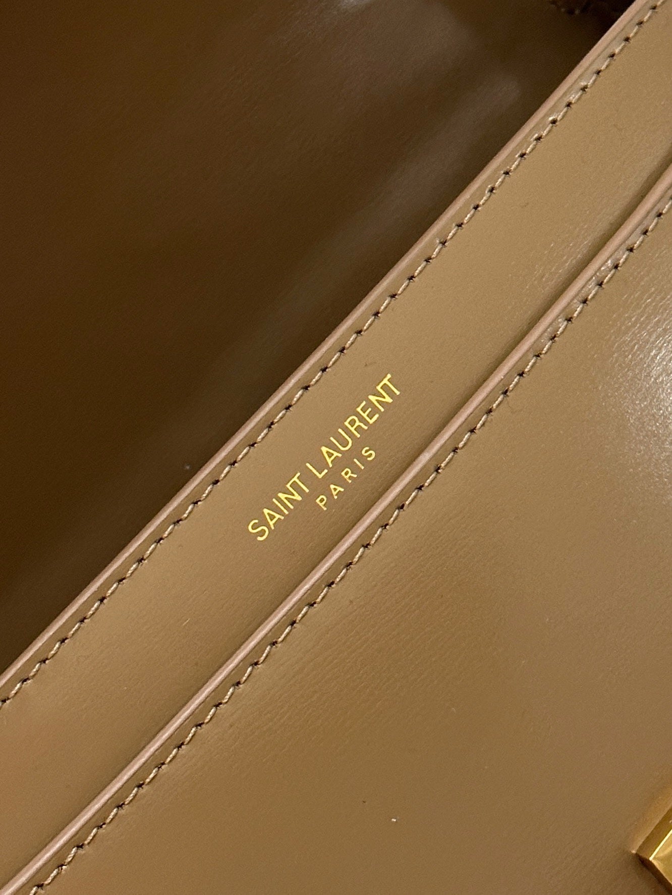 SAINT LAURENT VOLTAIRE 17 CARAMEL BROWN CALFSKIN BAG