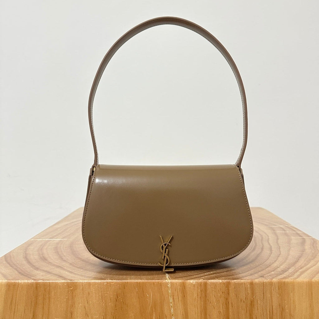 SAINT LAURENT VOLTAIRE 17 CARAMEL BROWN CALFSKIN BAG
